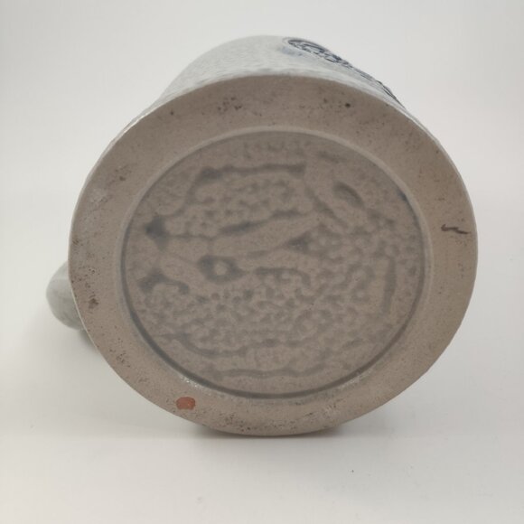 Gerz Salt Glaze Stein Relief Embossed Pottery with Pewter Lid Vtg W.Germany 6.5" - Picture 10 of 13